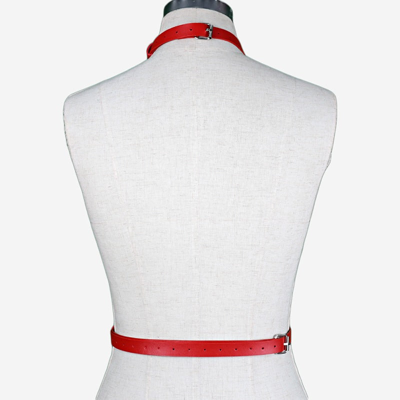 Sexy Women's Leather Body Harness / Adjustable Body Bondage