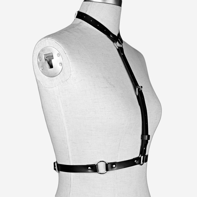 Sexy Women's Leather Body Harness / Adjustable Body Bondage