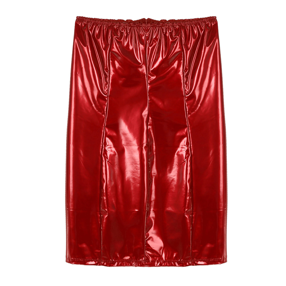 Sexy Women's Mini Dress Strapless / Leather Slim Fit Dress / Fashion Black Dress