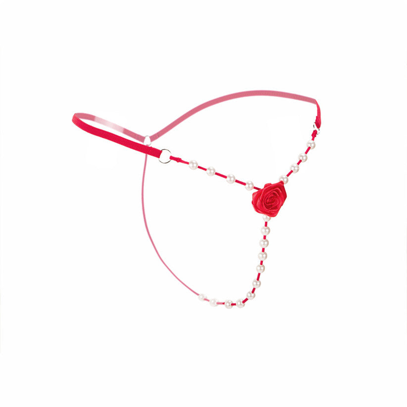 Sexy Women's Underwear / Attractive Open Beading Flower G-String Thong