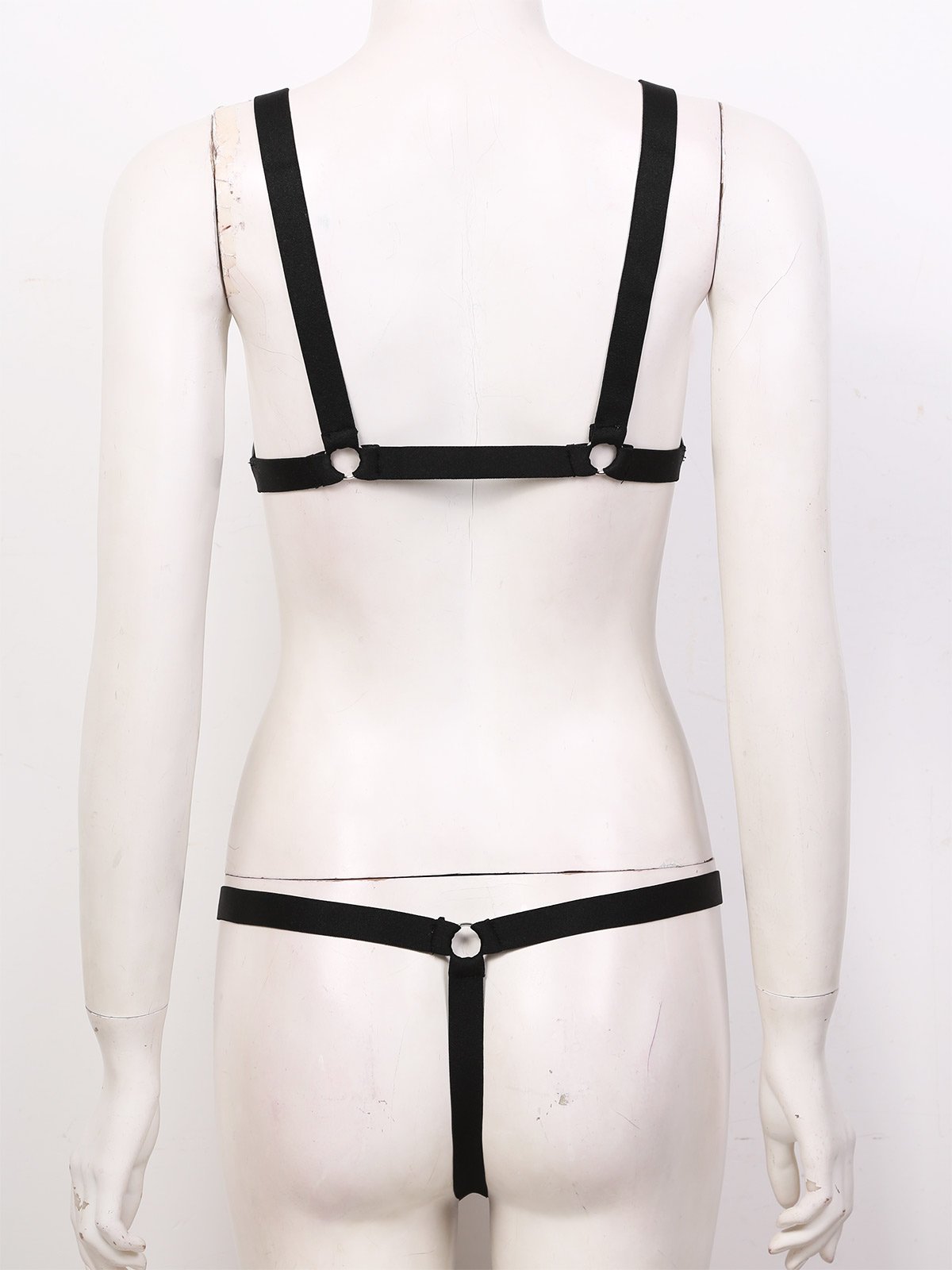 Sexy Women's Underwear Set / Rave Underwear / Elastic Straps Bikini Bra Tops with Mini G-string