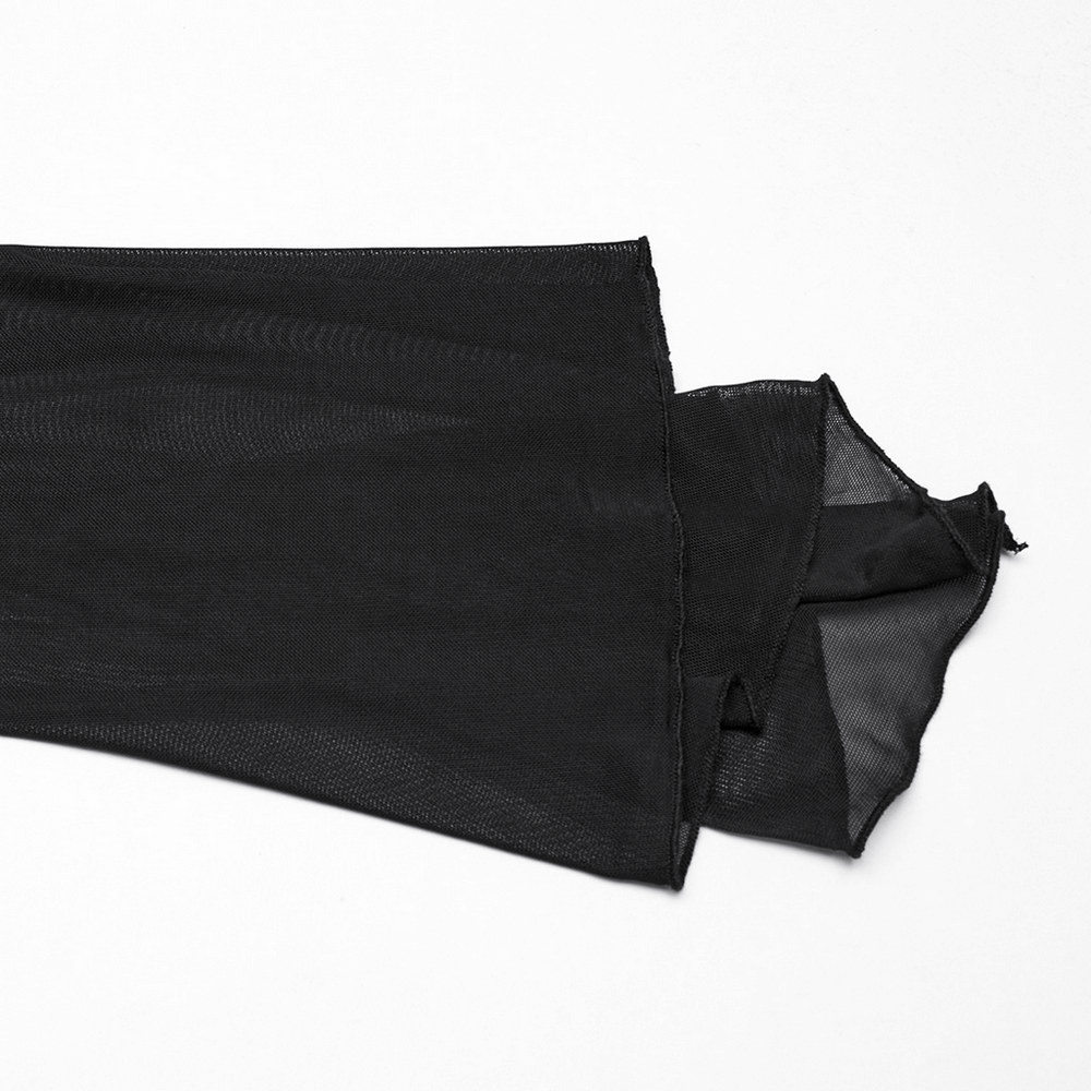 Sheer Lace Gothic Top with Bell Sleeves and Choker