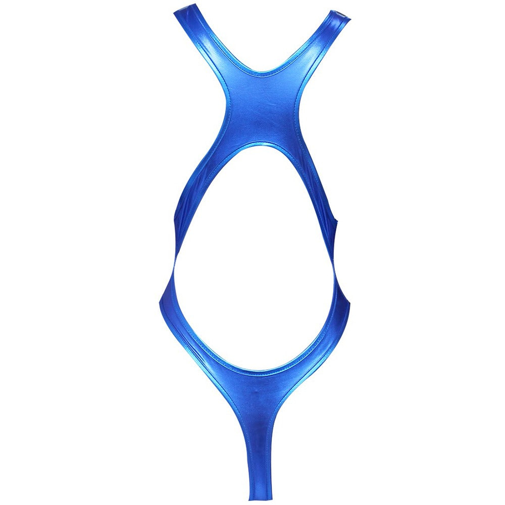 Shiny Latex Women's Bodysuit / Thong Sexy Leotard BodySuit / Faux Leather Erotic One Piece Costume