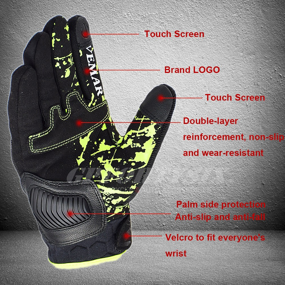 Shockproof Motorcycle Gloves in Rock Style / Unisex Gloves with Finger for Touch Screen