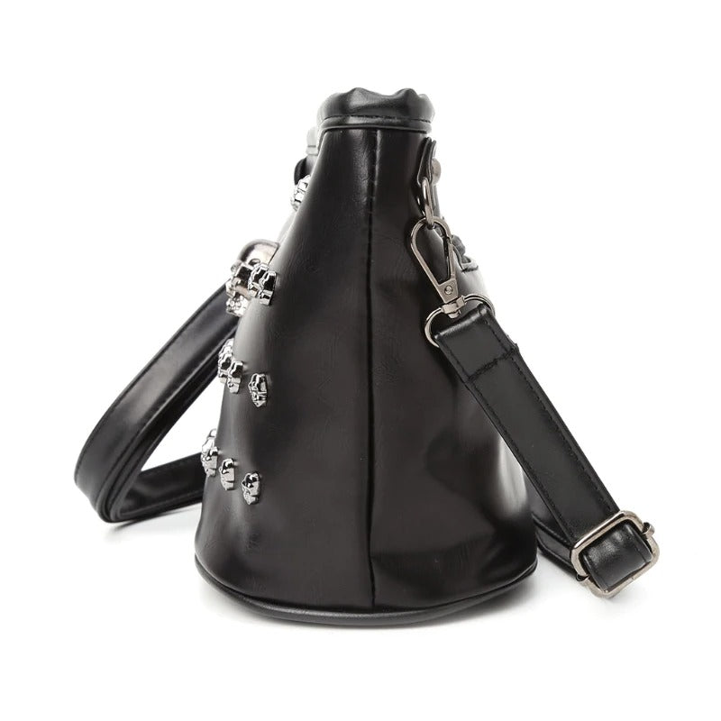 Shoulder Bag in Rock Style with Skulls / Women Edgy Accessories