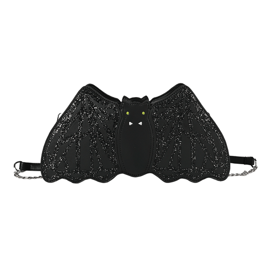 Shoulder Small Bag in Form Bat with Sequins / Halloween Accessories