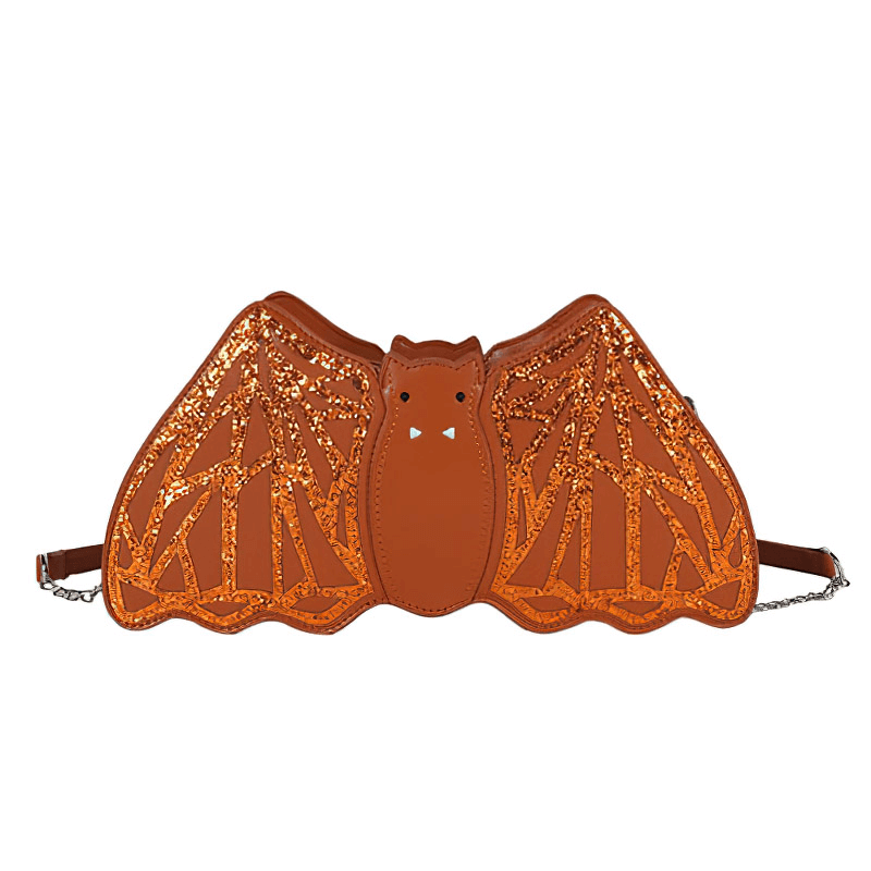 Shoulder Small Bag in Form Bat with Sequins / Halloween Accessories