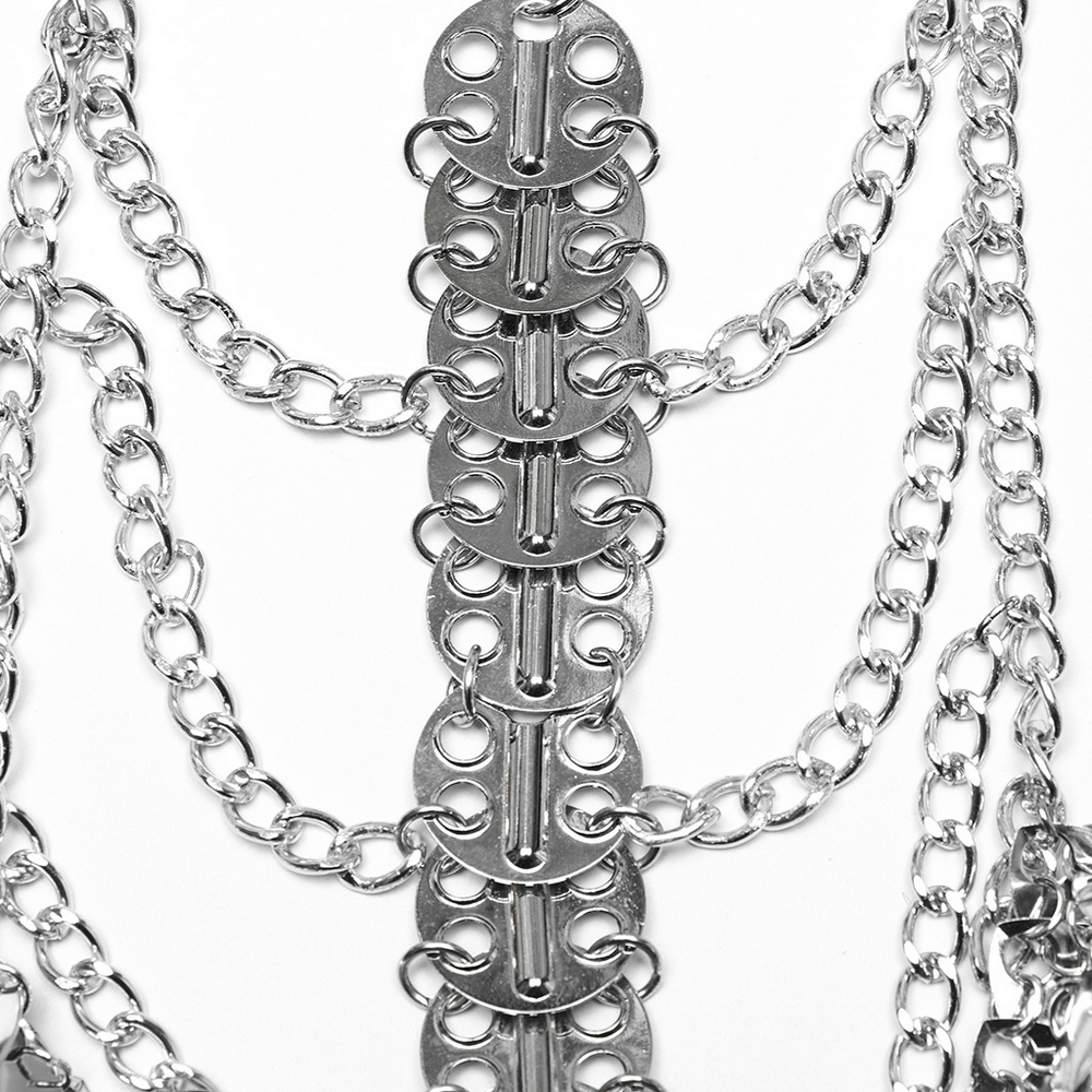 Silver Dragon Scale Chain Bra Harness for Women