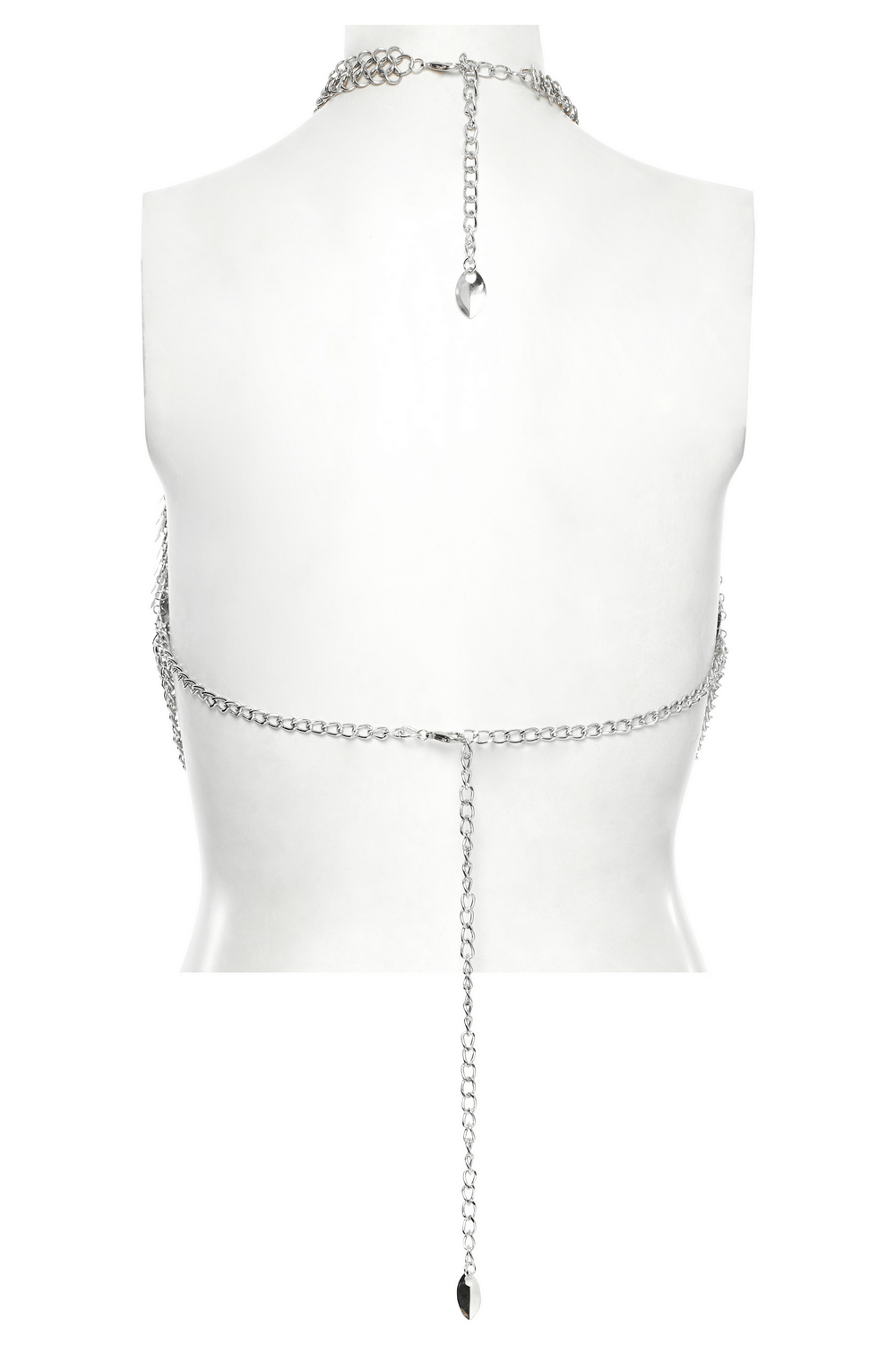 Silver Dragon Scale Chain Bra Harness for Women