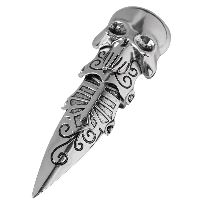Silver Gothic Ring Claw of Zinc Alloy / Punk Fashion Ring with Skull