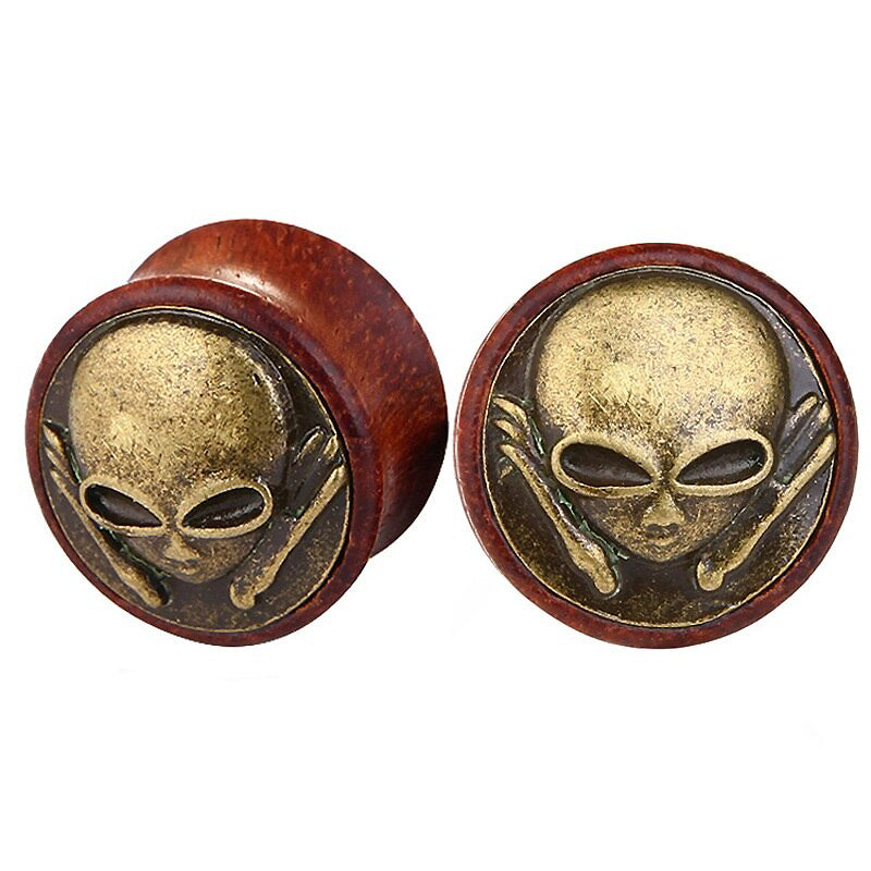 Skeleton Bamboo Wood Ear Plugs Jewelry / Gauges Flesh Tunnel Expander