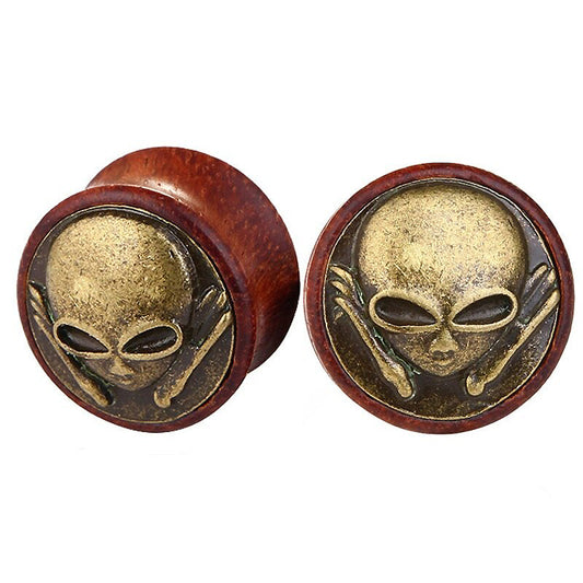 Skeleton Bamboo Wood Ear Plugs Jewelry / Gauges Flesh Tunnel Expander