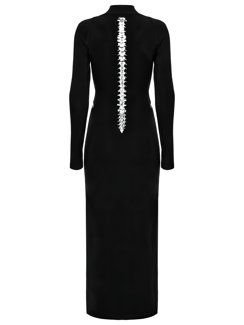 Skeleton Print Black Dress with Ghost Claw Design