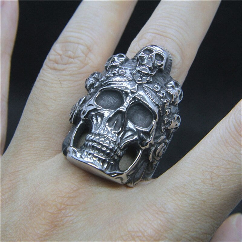 Skull Biker Vintage Rings / Stainless Steel Rock Unisex Jewelry