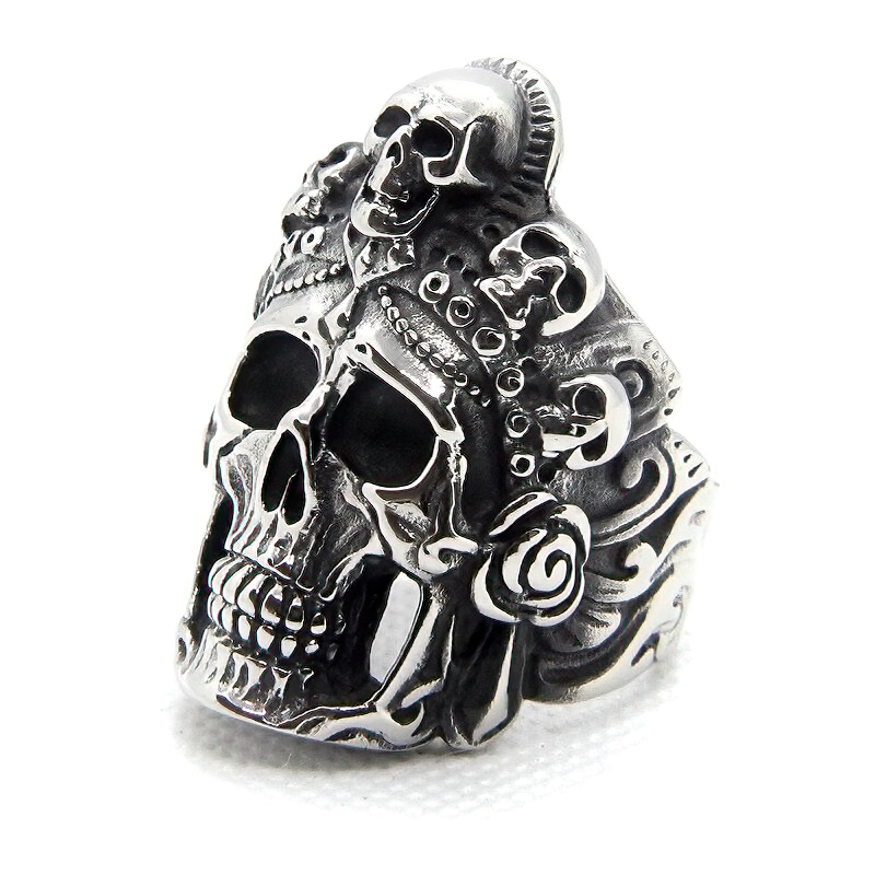 Skull Biker Vintage Rings / Stainless Steel Rock Unisex Jewelry
