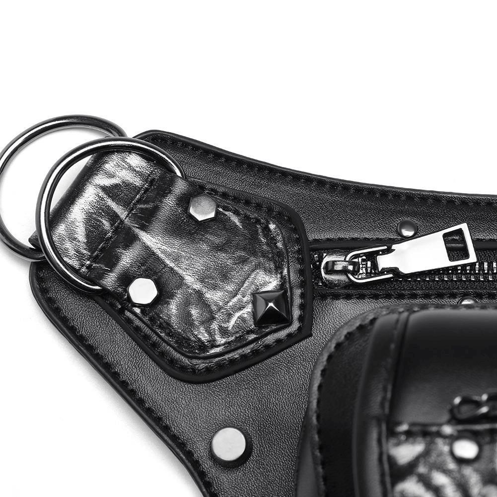 Skull Chain Motorcycle Waist Bag / One-shoulder Crossbody Bag