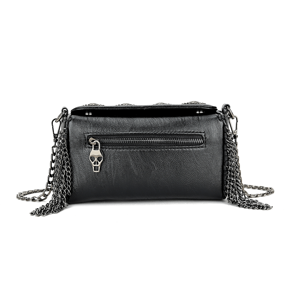 Skull Crossbody Bag With Tassel Chains / Gothic Shoulder Handbag With Strap