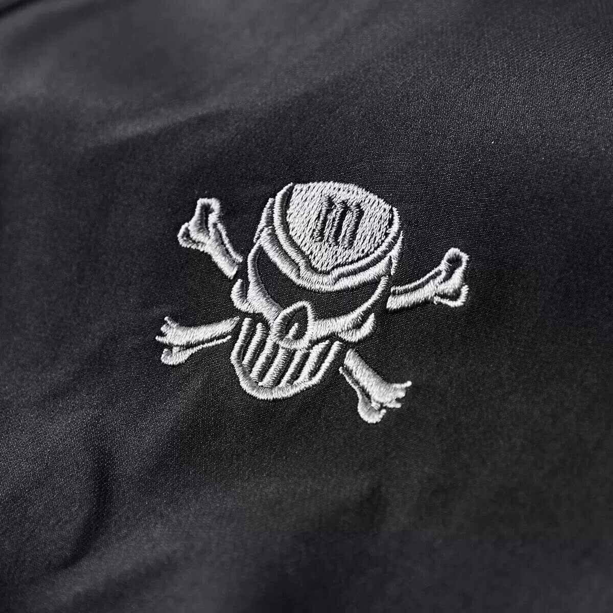 Skull Embroidery Bomber Jacket for Men / Military Male Black Jacket with Zipper