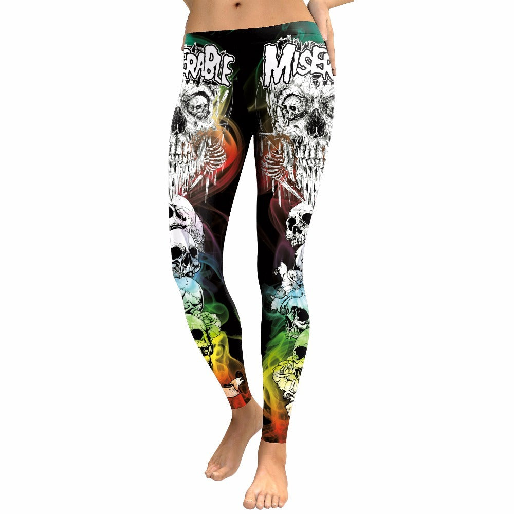 Skull Head Women Leggings / Skeleton Print Pants / Women's Slim Fitness Alternative Apparel #1