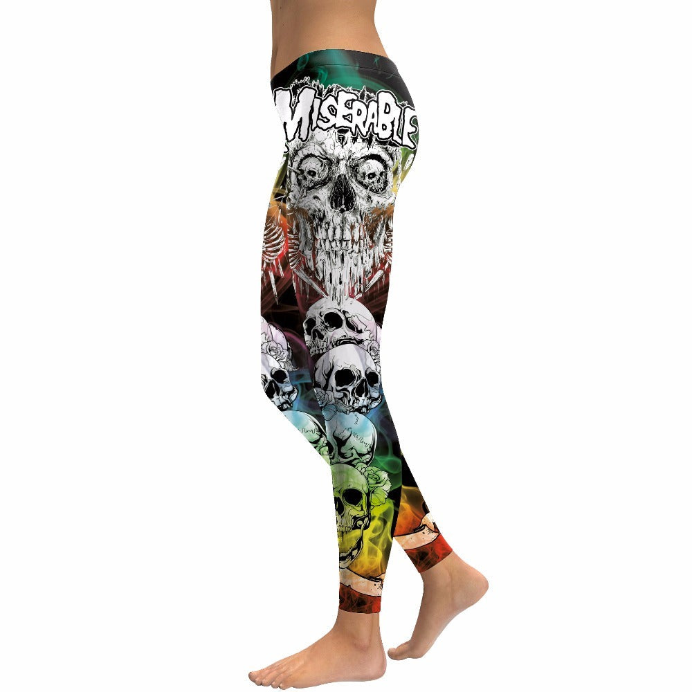 Skull Head Women Leggings / Skeleton Print Pants / Women's Slim Fitness Alternative Apparel #1