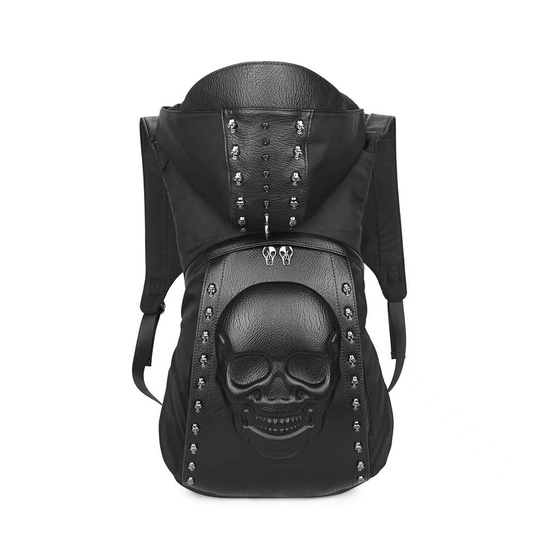 Skull on Backpack with Rivets & Hood / Alternative fashion Accessory