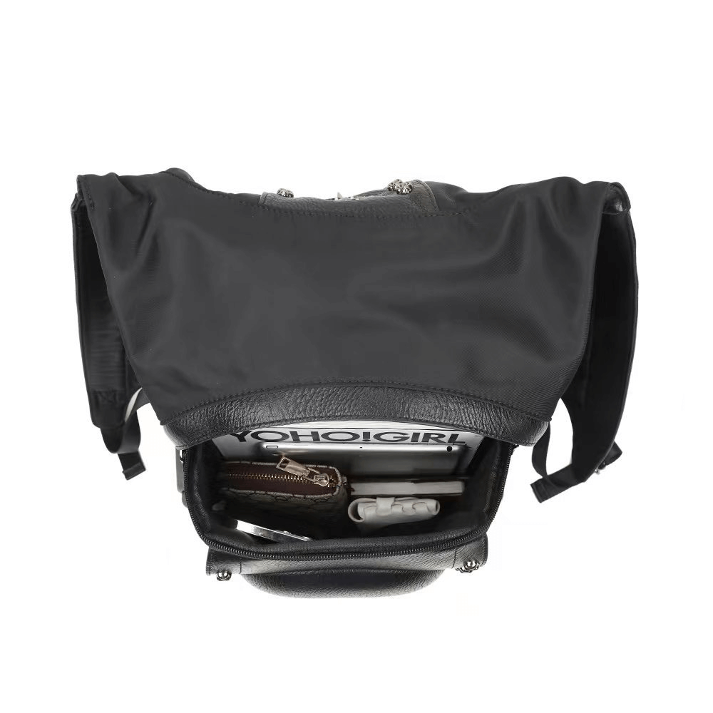 Skull on Backpack with Rivets & Hood / Alternative fashion Accessory