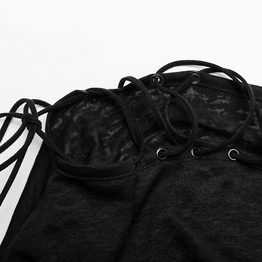 Skull Print Off-the-Shoulder with Long Sleeves Top