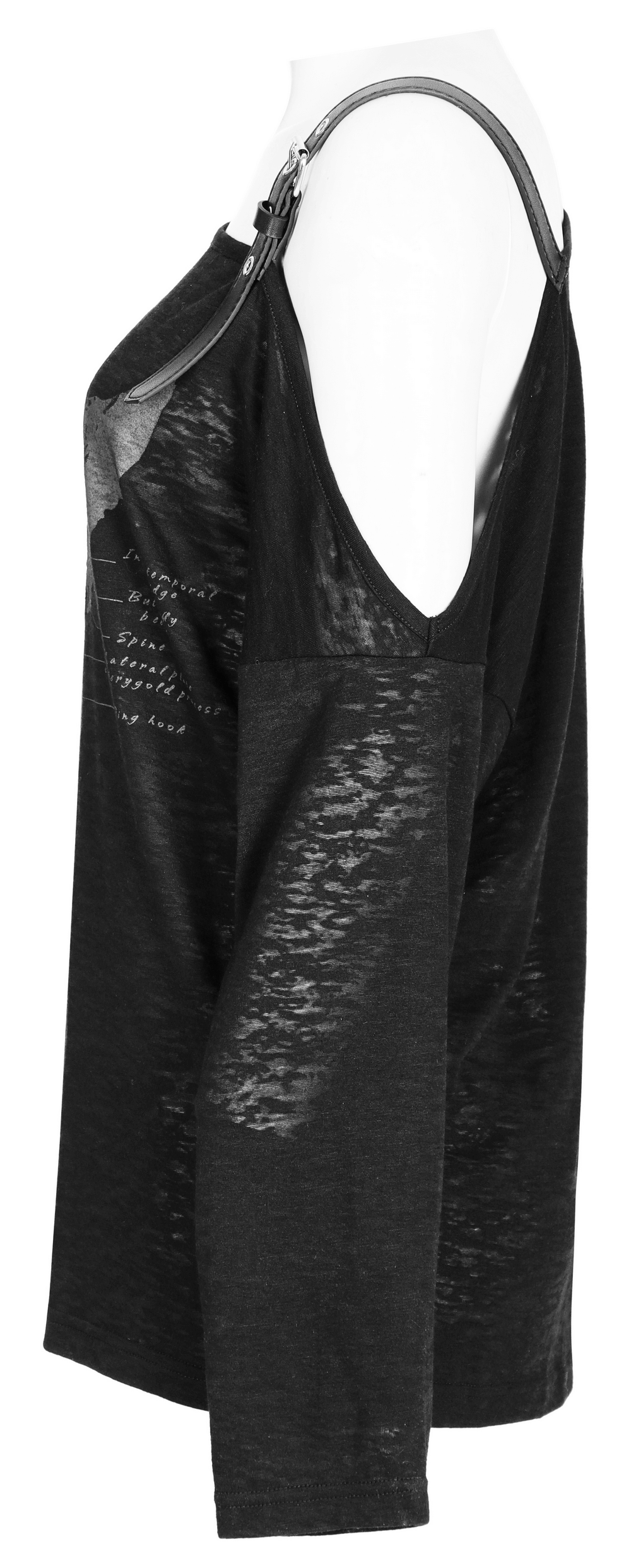 Skull Print Off-the-Shoulder with Long Sleeves Top