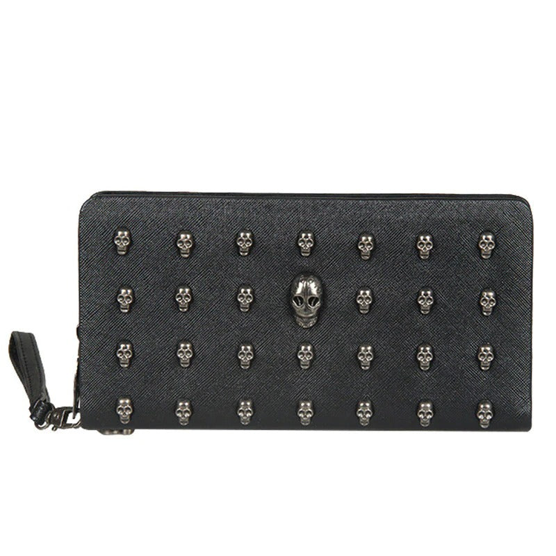 Skull Wallet Man PU leather bag skull purse / Riveted PU Leather Purse