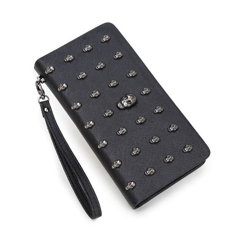 Skull Wallet Man PU leather bag skull purse / Riveted PU Leather Purse