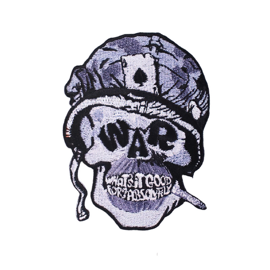 Skull With Attributes Of War Patch / Unisex Fusible Accessory For Jackets and Bags