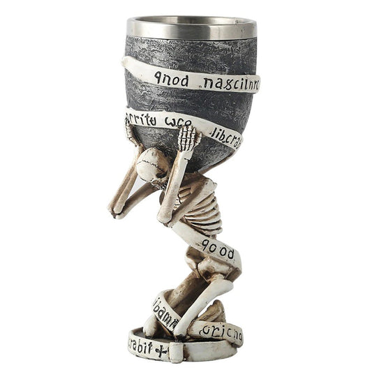 Slave Skull Horrible Wine Glass with Stainless Steel and Resin / Vintage Style Bar Drinkware