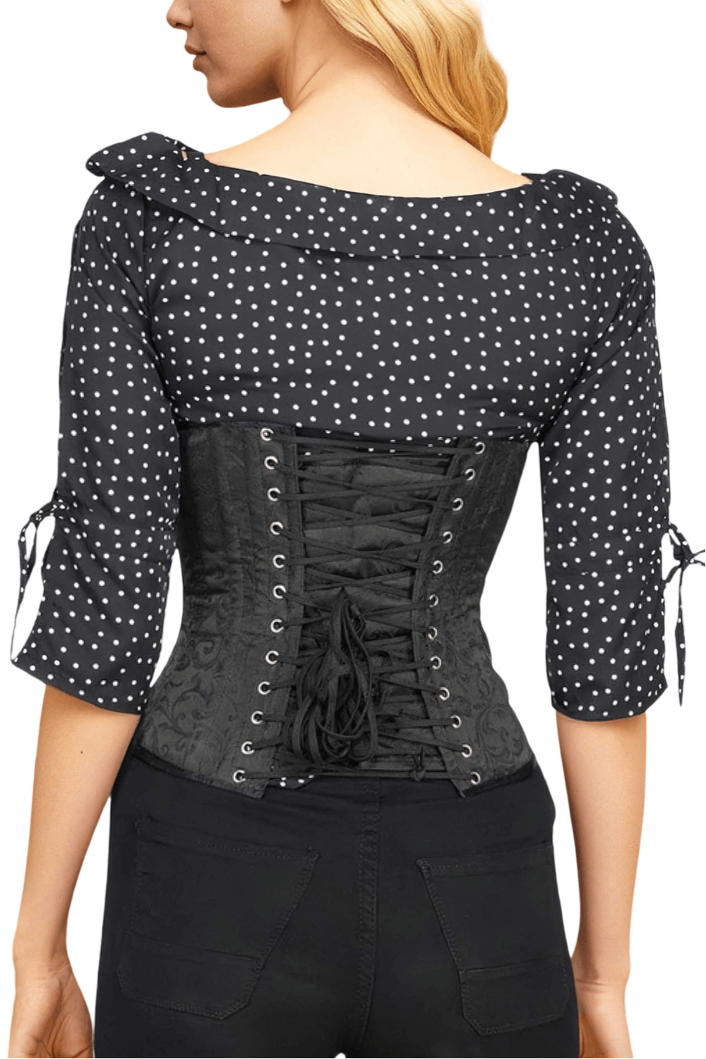Sleek Brocade Underbust Corset with Steel Boning