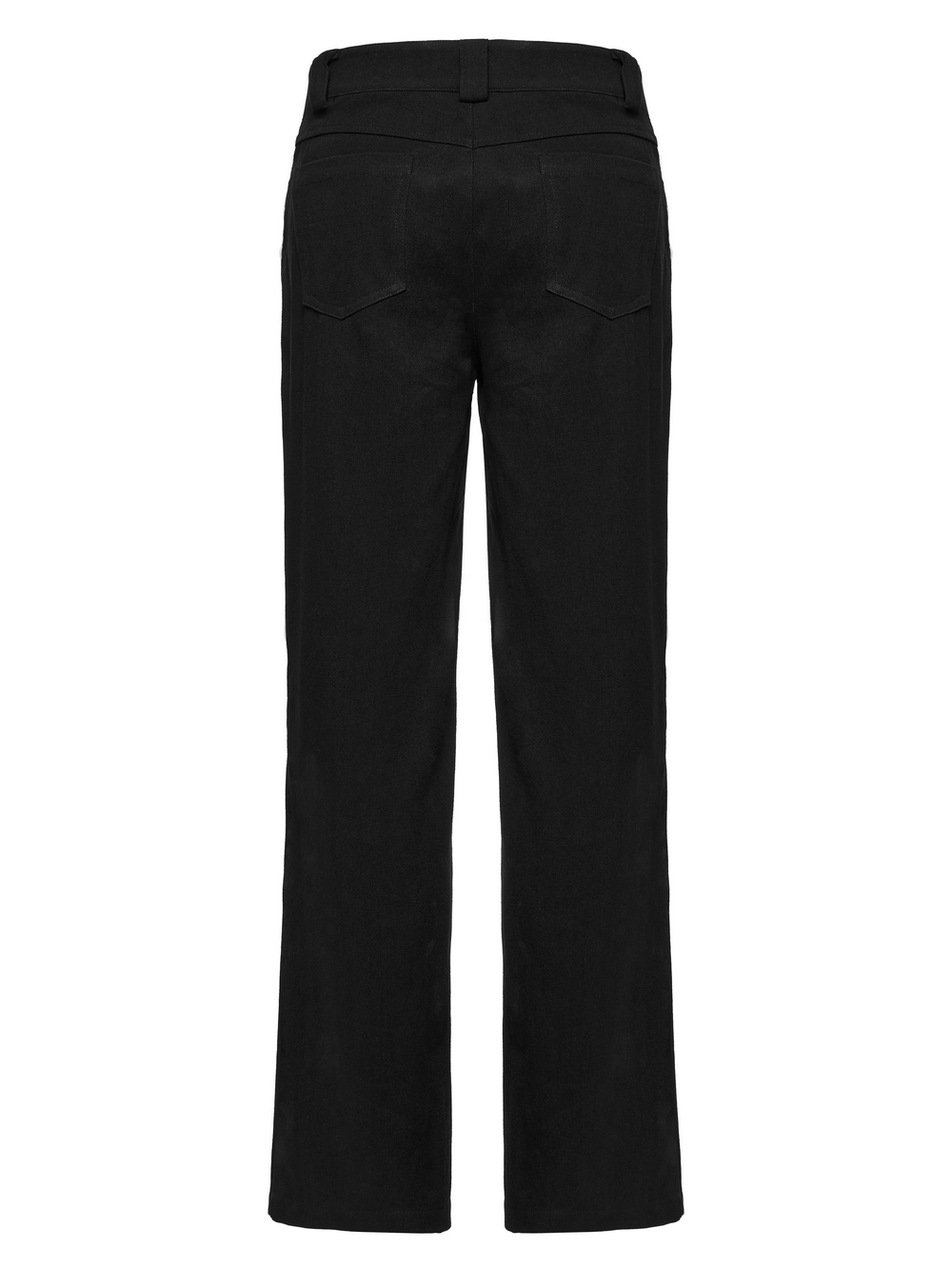 Sleek Gothic Black Pants with Metal Loops for Men