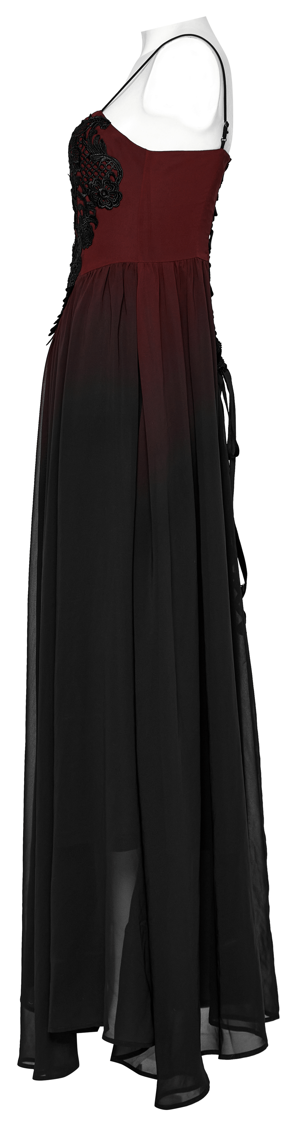 Sleek Gothic Long Dress with Adjustable Straps