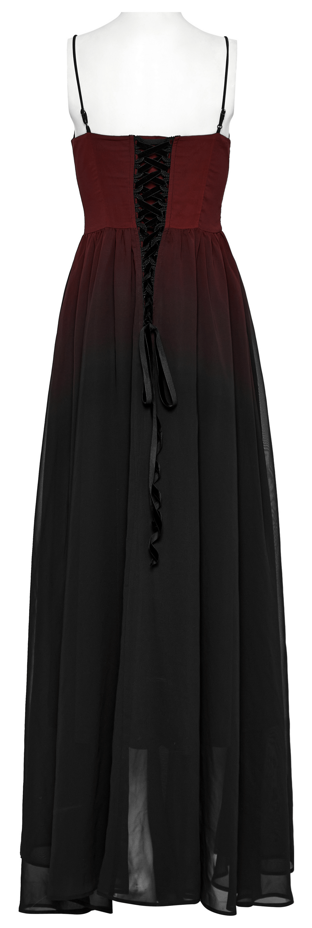 Sleek Gothic Long Dress with Adjustable Straps