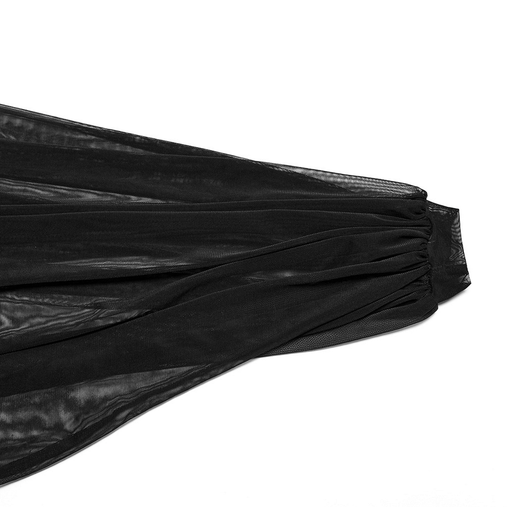 Sleek Lace Mermaid Dress with Bat Mesh Sleeves