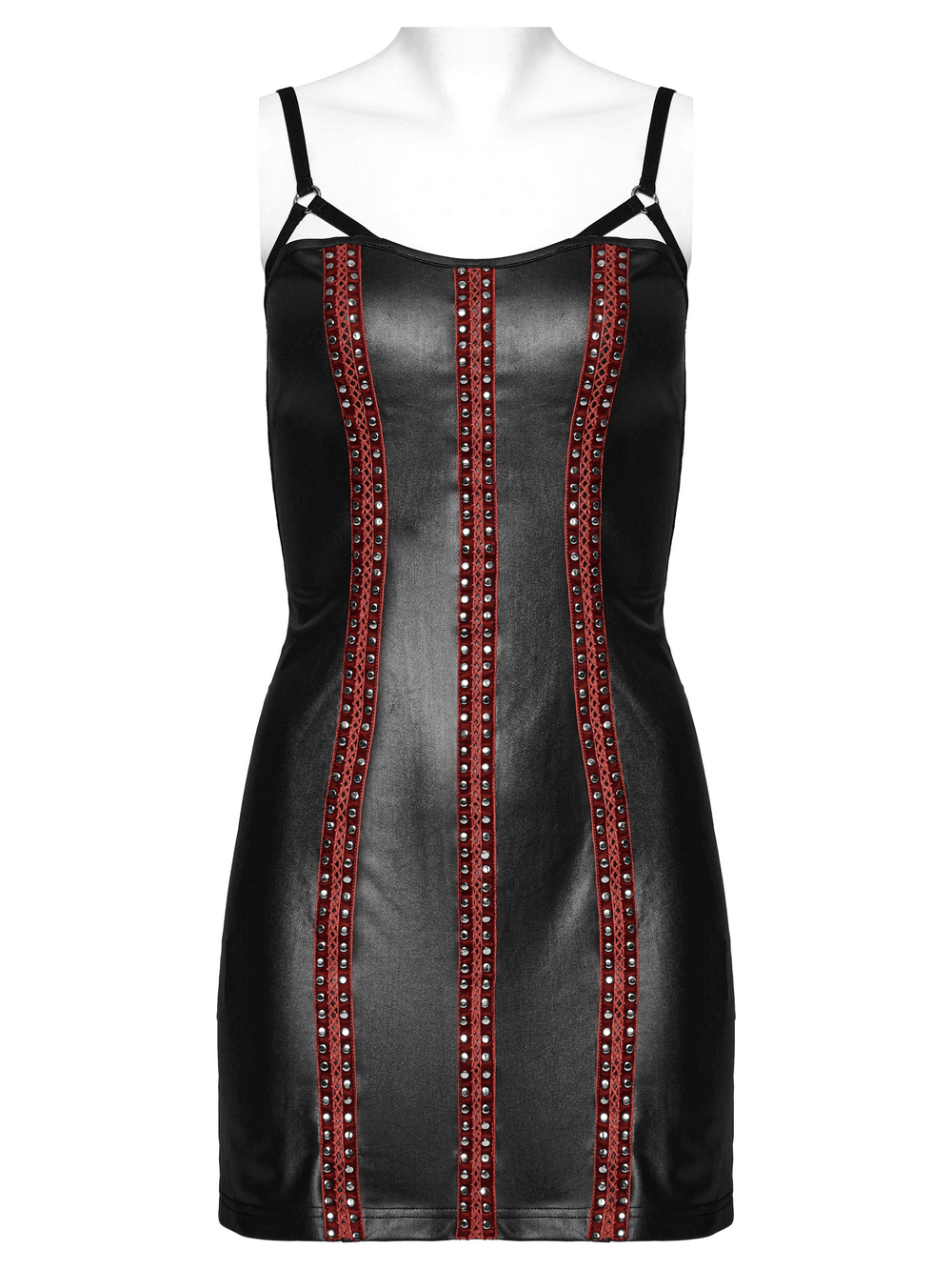 Sleek Rivet Webbing Dress with Adjustable Straps