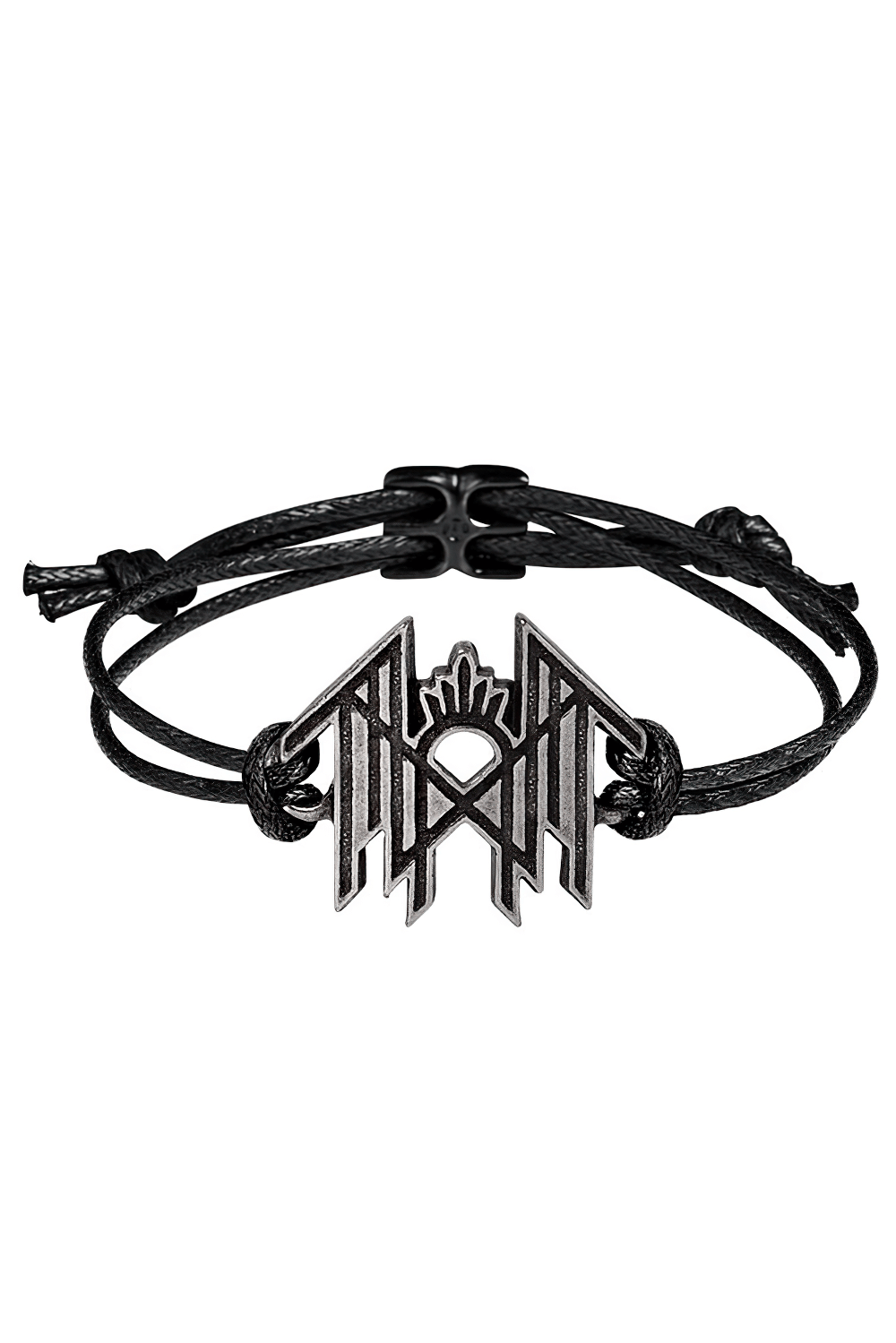 Sleep Token Pewter Logo Black Cord Wrist Bracelet