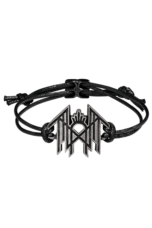 Sleep Token Pewter Logo Black Cord Wrist Bracelet