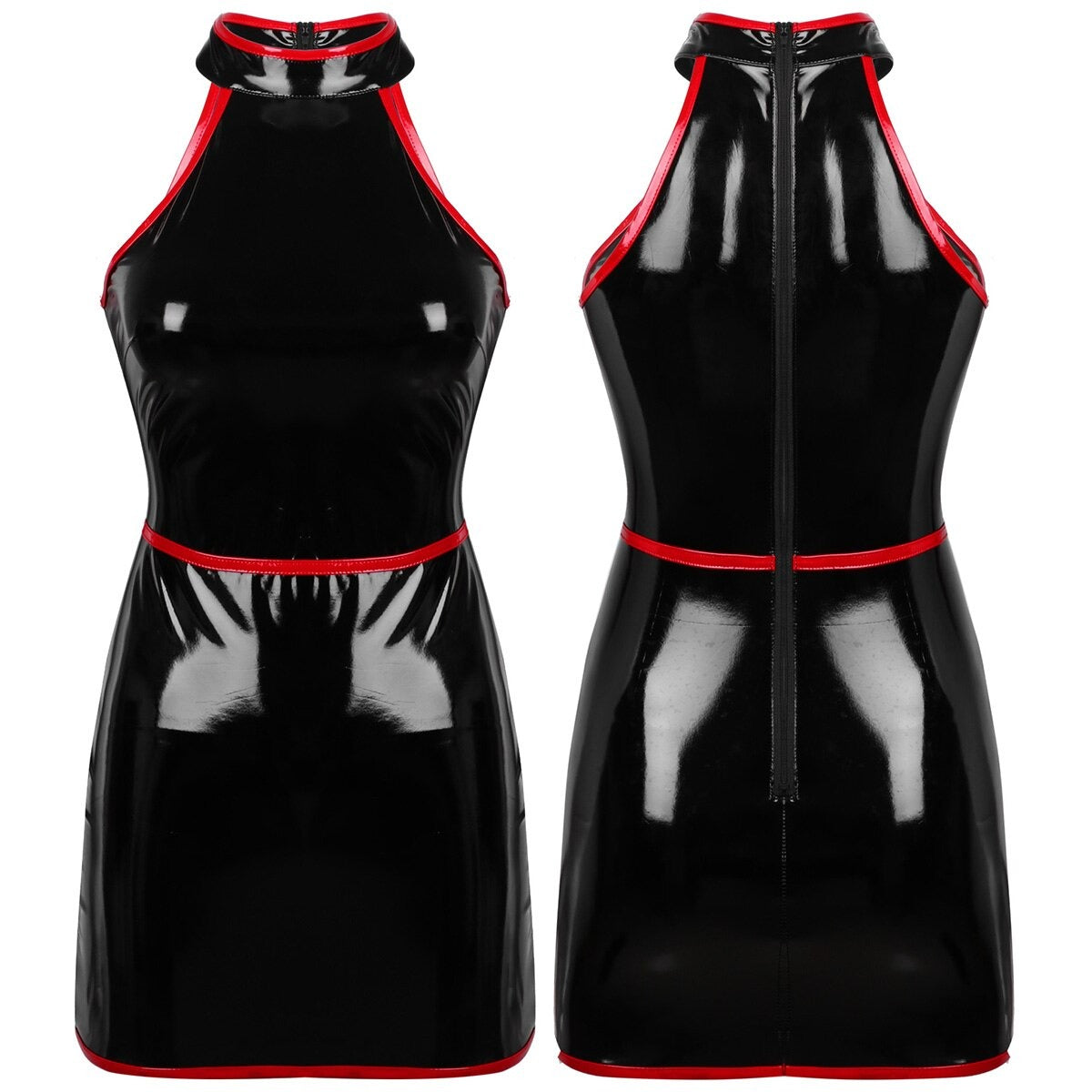 Slim Fit Bodycon Dress for Pole Dance / Women's Wetlook Sleeveless Dress in Alternative Apparel