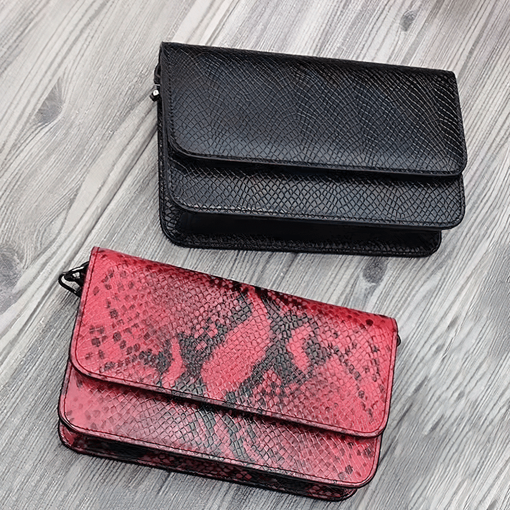 Small Single Shoulder Bag with Snake Pattern / Stylish Women's Clutch