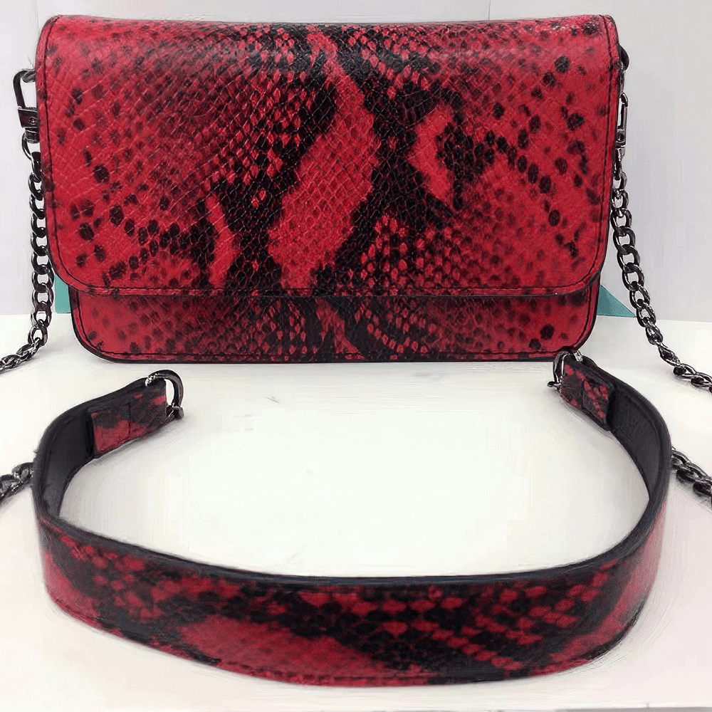 Small Single Shoulder Bag with Snake Pattern / Stylish Women's Clutch