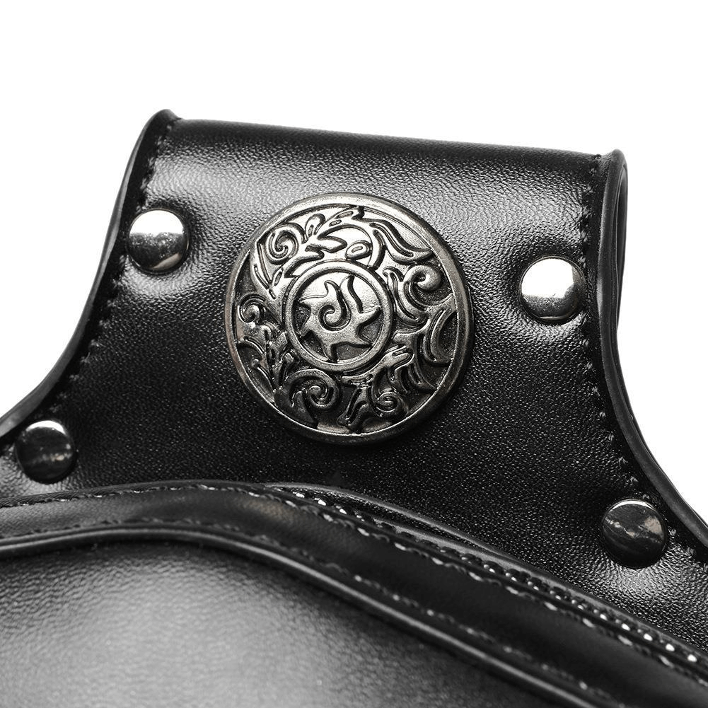 Small Square Motorcycle Unisex Waistbag with Spikes and Chain