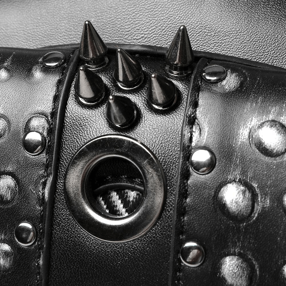 Small Square Motorcycle Unisex Waistbag with Spikes and Chain