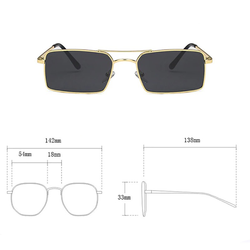 Small Square Women‘s Sunglasses Frame / Vintage Alloy Metal UV400 Sun Glasses for Men & Women