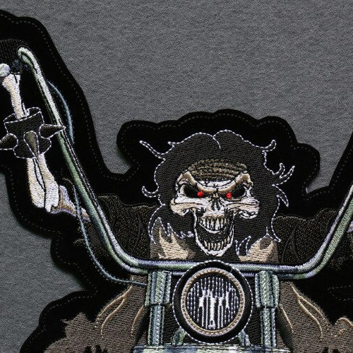 Smiling Skeleton Iron-On Biker Patch For Jackets / Large Embroidered Biker Patches For Clothes