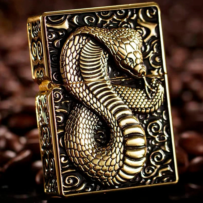 Snake Design Gasoline Lighter / All Metal Relief Lighter / Smoker Kerosene Gadgets