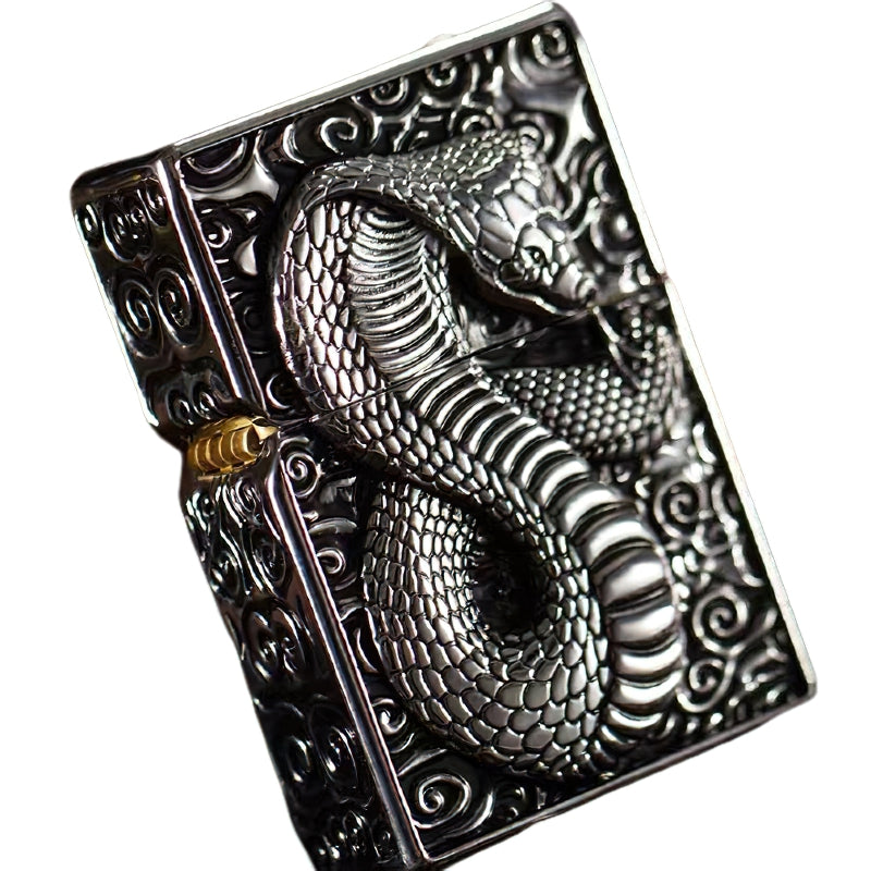Snake Design Gasoline Lighter / All Metal Relief Lighter / Smoker Kerosene Gadgets