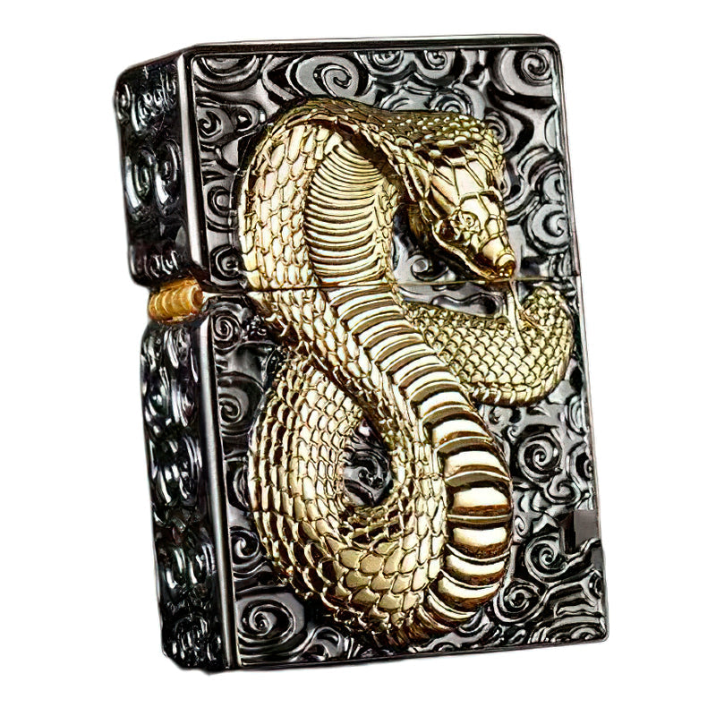 Snake Design Gasoline Lighter / All Metal Relief Lighter / Smoker Kerosene Gadgets